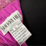 Sherri Hill  56077 Halter Leaf Lace Gown Magenta Size 12 Photo 6