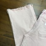 Risen  HIGH RISE WIDE LEG JEANS WOMENS 11/30W STRETCH DENIM RAW HEM Pink NWT Crop Photo 2
