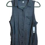 BP Nwt  Charcoal Gray Cold Shoulder Button Down Top Photo 0