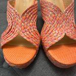 Marc Fisher Pink and Orange Woven Espadrille Wedge Photo 3