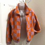 Art Class orange Pink purple checkered zip up fleece faux fur jacket  Kids XXL, Womens Med. Photo 2
