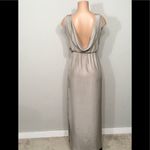 Natalie Deayala drape back silk column dress. NWT Tan Photo 6