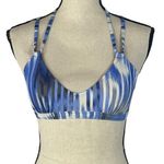 Athleta XX-Small Blue Wailea Swim Bikini Top Strappy Striped UPF 50+ Padded Cups Photo 0