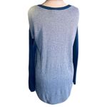 a.n.a Womens Navy Gray Two-Toned Crewneck High Low Sweater Cozy Chic Size Medium Photo 3