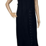 Christopher & Banks  Black Dress with Embroidered Floral Design Size L Photo 0