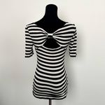 White House | Black Market Striped Shirt with Bow Tie Back in Size XXS Photo 3