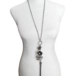 Fashion Statement Flower Design Pendant and Silver Tone Necklace Photo 0