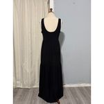 AB Studio Black Sleeveless Tiered Maxi Peasant Stretch Dress Women XL Tank Style Photo 4
