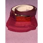 Heaven Mayhem Plate Belt in Gold & Burgundy Small Womens Leather Buckle Red Photo 3