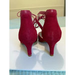 Alex Marie  Pink Fusia Leather Suede Ankle Tie Kitten Heel Almond toe 10m Photo 3