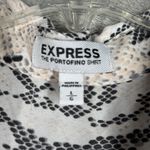 EXPRESS  Shirt Women Small Large Gray Pink‎ Snake Print Career Office Casual Photo 5