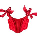 Victoria's Secret NEW  Dream Angels Satin Bow-Tied Corset Top Red Medium M NWT Photo 1