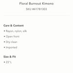 Anthropologie  Floral burnout kimono Photo 4