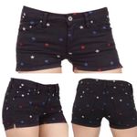Isabel Marant Etoile Shorts Embroidered Stars Navy Blue Mid Rise Size 40 Photo 2
