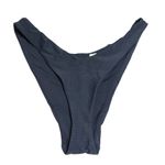 Aerie Bikini Bottom Cheeky High Cut Textured Blue Gray L Photo 0