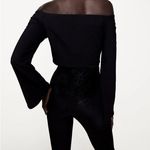 ZARA NWT  back off shoulder bell sleeve crop top Photo 3