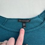 Eileen Fisher  Teal Blue Long Sleeve Round Neck Blouse Size Small NWOT Photo 2