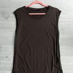 ALLSAINTS  Lamb Leather Trim Sleeveless Brown Tank XS Photo 0