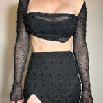 Oh Polly  Embellished Cowl Neck Crop Top Size 6 NWT Photo 0