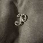 Carolee Silver Tone Clear Rhinestone Monogram Style Letter P Brooch Signed 1.3in Gray Photo 1
