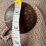 Winter Cotton Knit Shawl‎ Scarf Wrap w/ Large Buttons Taupe Tan 60”x17” Photo 4