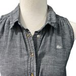 Lacoste  Grey Chambray Cotton Linen Blend Sleeveless Shirt Dress Size 6/Small Photo 2