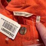 Soft Surroundings  Top Talia Crinkle Gauze Orange Button Front Blouse NWT Small Photo 6