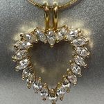 Danecraft Gold Over 925 Sterling Silver Heart CZ Necklace Photo 0