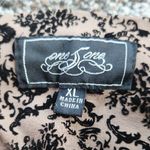 One 5 One  Damask Print Ankle Length Pants Tan Black XL Photo 1