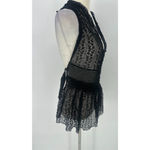 Hendi Black Lace Top Halter Open Back Whimsigoth Goth Fairy Tie Back One Size Size M Photo 7