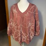 Chico's  Zenergy double knit embroidered Pullover Sweatshirt V Neck dusty rose Photo 2