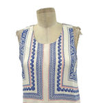 Lovers + Friends Colette Dress Bella Scarf Print White Blue Size Medium Photo 3