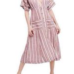Free People  Monday Striped Linen Blend Midi Dress Size XS Photo 0