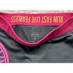 Nike WOMENS DryFit Gray Pink SoulCycle Cropped LEGGINGS XS Zipper Pocket Photo 3