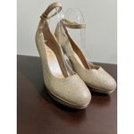 Unisa Women's Gold Glitter Ankle Strap Platform Heels Shoes Size 8.5M Photo 11