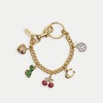 Coach  Motif Chain Bag Charm Gold / Multi NWT Photo 0