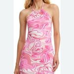 SheIn  Printed Sleeveless Ruched Open Back Bodycon Halter Dress size medium Photo 0