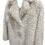 Forever 21 Faux Fur Cream Dress Coat Size M Photo 3