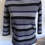 Madewell  • Navy Black White Gallerist Ponte Stripemix Striped Sweater Photo 71