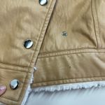 Derek‎ Lam Coat Womens X Small Brown Tan Oversized Shearling Jacket Faux Leather Size XS Photo 13