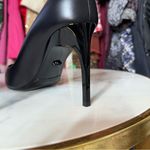 Versace New Gianni  Black Logo Print 80mm Leather Pumps Photo 14