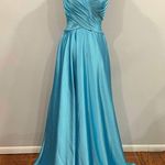 La Femme 30662 Strappy Back Cloud Blue Gown 8 Photo 1