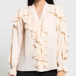 ZARA  light pale pink ruffle flowy blouse Photo 4