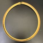 Vintage Unsigned Gold Tone 7mm Omega Chain 16” Choker Statement Necklace 25g. Photo 2