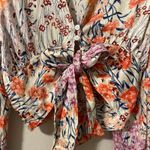 Reiss  Elle Floral Coral White Tie Blouse (2) Photo 5