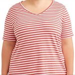 Terra & Sky Terra and‎ sky women’s 3x coral stripe t shirt Photo 1