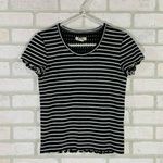 Madewell Ruffled PJ Tee in Stripe Size XS Photo 3