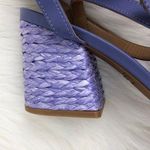 Bamboo New  Maddy Braided Raffia Open Toe Strap Block Heel Sandals Lavender Size 9 Photo 7