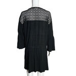 Calvin Klein Swim Cover Up Women Large Black Open Knit Detail Bell Sleeve Travel Photo 2