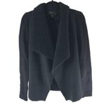 Romeo + Juliet Couture Womens Cardigan Sweater Open Front Faux Suede Fur Black S Photo 0